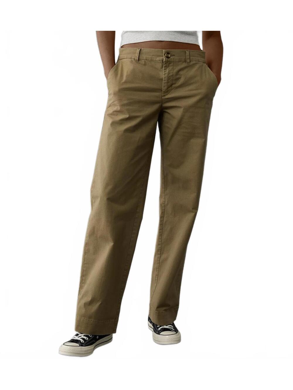 AE Short Mid-Rise Stretch Stovepipe Khaki Pant American Eagle NWT Green 2S